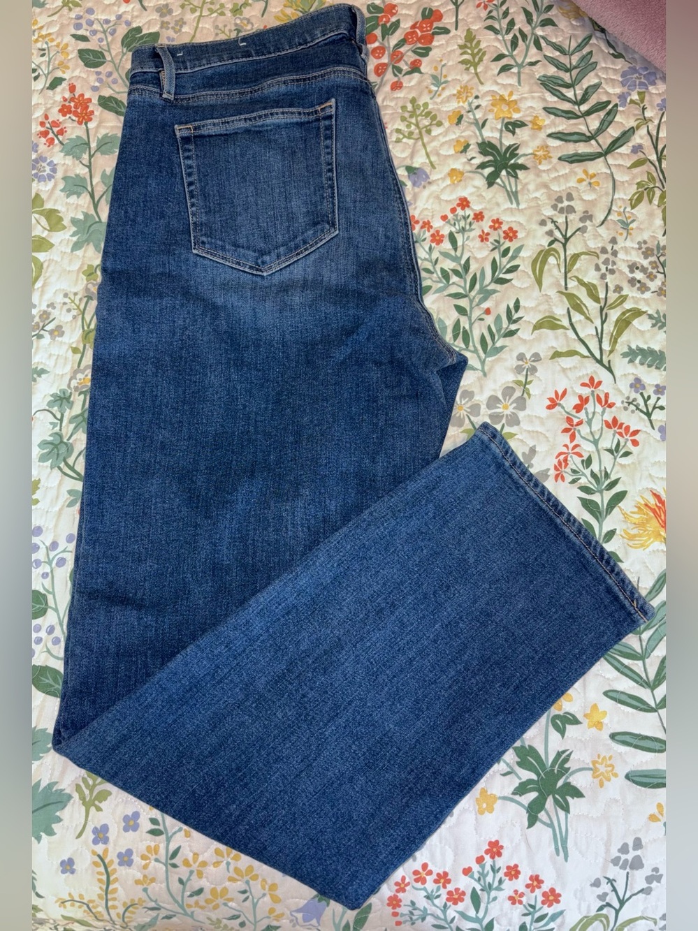LOFT dark wash button front The Super Soft Girlfriend jeans Size 14 cotton blend